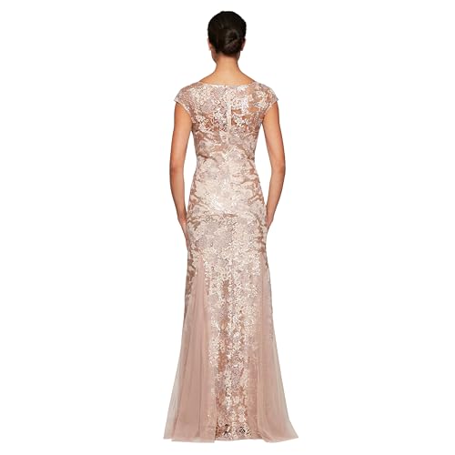 Alex Evenings Women's Long Fit and Flare Mother of The Bride Dress with Godet Detail (Petite and Regular Sizes)3