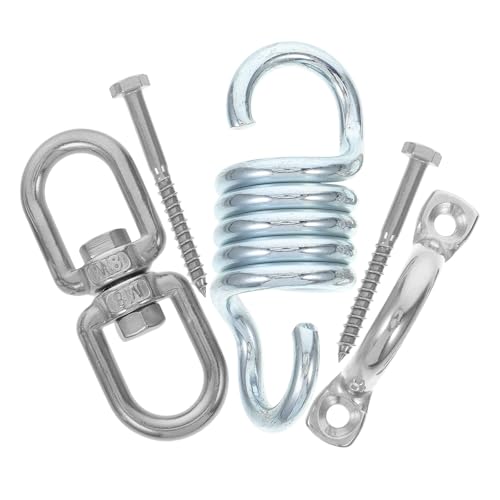 Beavorty Kit Gancio Molla Girevole in Acciaio Inox per Sedia Amaca Sospesa da Esterno, Set Montaggio Sicuro per Altalena Veranda, Adatto per Gazebo, Yoga e Sacco Boxe