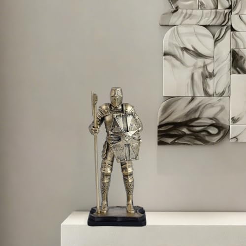 Estatua de caballero medieval en armadura de resina miniatura 2
