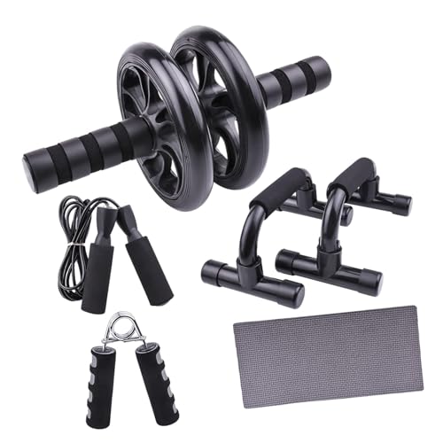 Roue abdominale homme et femme avec cordes à sauter pour gainage