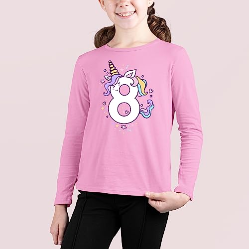 Image of Unicorn Birthday Shirts for Toddler Girls Outfit 7th 8th Shirt Seven Eight Year Old