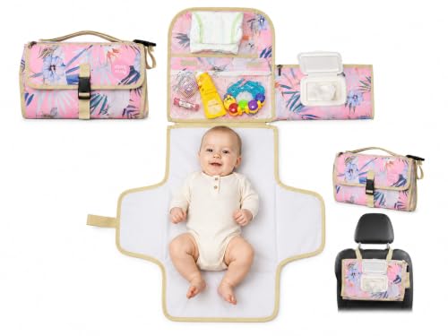 Trocador Portátil Bebê Dobrável Com Porta Fraldas.
