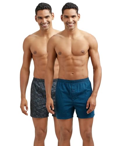 Image of Jockey 8222 Men's Super Combed Mercerized Cotton Woven Printed Inner Boxers with Ultrasoft and Durable Inner Waistband (Pack of 2)