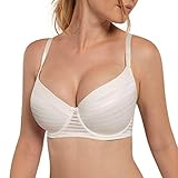 DORINA Curves Carmen Women's Full Cup Light Padded Underwire Demi T-Shirt Bra D17143A - Ivory - 42F