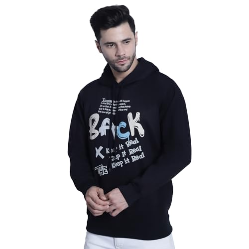 Image of Mack Jonney Printed Hooded Cotton Fleece Hoodie for Men-MACK32358