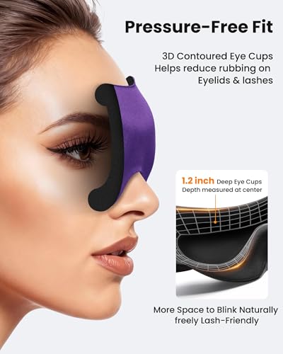 3 Pack Sleep Masks for Women & Men: True Blackout Eye Mask for Sleeping, 3D Contoured Zero Eye Pressure, Lash-Friendly (Blink Freely), Side Sleeper Comfort, Adjustable Strap Blindfold, Night Eye Cover - Image 4