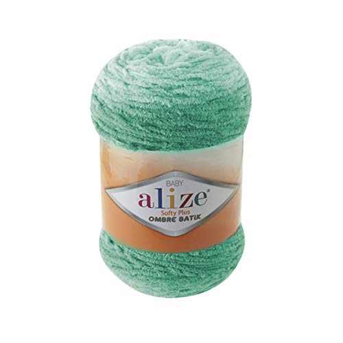 Baby Blanket Yarn Alize Baby Softy Plus Ombre Batik Acrylic Micropolyester Yarn Thread Crochet Hand Knitting Lot of 1 skn 500gr 656 yds Color Gradient 7286 New 2019