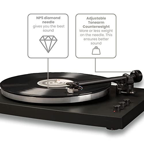 Crosley T150 Platine avec 2 Haut-parleurs, Bluetooth – Platine rétro 3 Vitesses – pour vinyles 7″, 10″ et 12″ – Noir - Les Beatles, Paul McCartney, John Lennon, RIngo Starr, George Harrison Crosley T150 Platine avec 2 Haut-parleurs, Bluetooth - Platine rétro 3 Vitesses - pour vinyles 7", 10" et 12" - Noir – Image 8