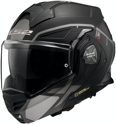 Casque LS2 Advant X Metryk Matt Titanium avec mentonnière 180°