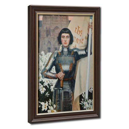Toile Jeanne D'arc de qualité supérieure avec cadre à suspendre en bois