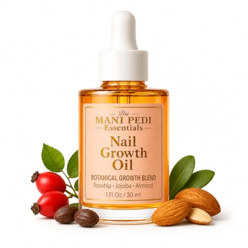 TMPE Nail Growth Oil 1 fl oz | Rosehip Jojoba & Almond Oil Blend | Fast Nail Growth Serum for Stronger Longer Nails | Cuticle Oil Strengthener | Nourishing Nail Treatment for Brittle Damaged Nails