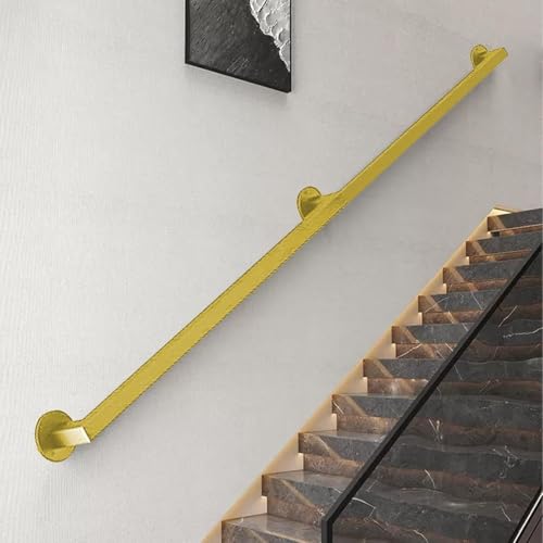 Rampe d'escalier moderne dorée pour entrée de maison et loft - 8