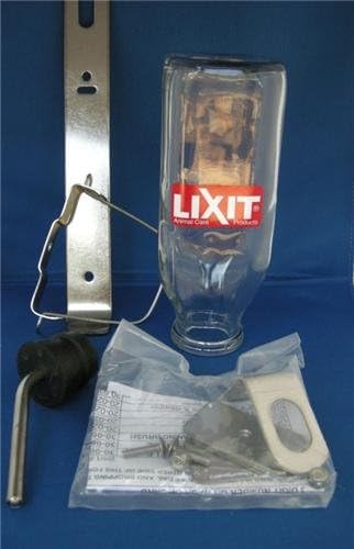 Lixit 16 oz De Luxe Glass Water Bottle for Conures, Quakers, Rabbits, Ferrets 7/16" Tip No 623
