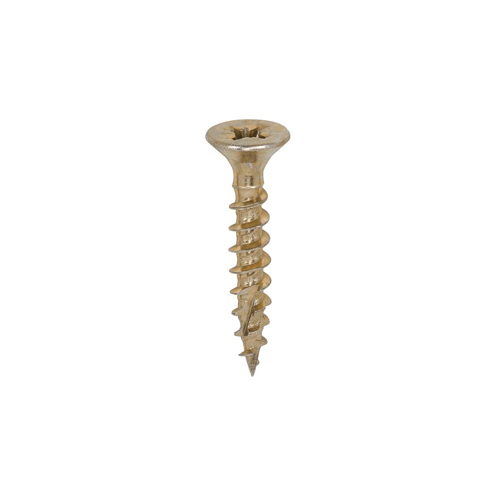 Timco Yellow C2 Strong-Fix Multi-Purpose Premium Countersunk Gold Woodscrews - 5.0 X 30 - Box Of 200