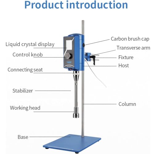 Digitaler Mixer mit hoher Schere, 500 W Leistung, Drehzahlbereich 2000–28000 U/min für Labor-Emulgierung und Homogenisierung