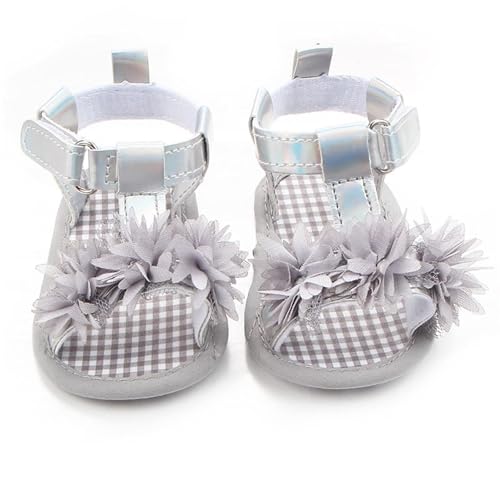 Infant Baby Girls Summer Sandals with Flower Soft Sole Wedding Dress Flats Newborn First Walkers crib Dress Shoes2
