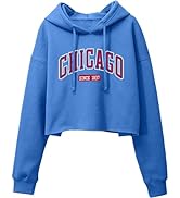 ORANDESIGNE Woman Letter Graphic Print Cropped Hoodie Long Sleeve Crop Fleece Casual Workout Loos...