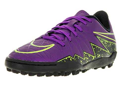 Scarpe da calcio junior Nike JR Hypervenom Phelon II TF, Scarpe da Calcio Bambino, Porpora/Nero/Verde (Hyper Grape/Hypr Grape-Blk-VLT-), 33 EU