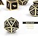 DNDND Metal Dice Set D&D, 7 die Metallic Polyhedral Dice Set with Gift Metal Box and Gold Number for DND Dungeons and Dragons Role Playing Games (Black and Gold)