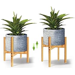 Macetero Tipo Nordico QUMENEY - Soporte moderno para plantas de interior de estilo de mediados de siglo, de madera, para hogar, oficina, jardín, patio, restaurante o cafetería
