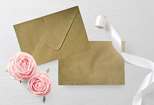 Image of Accuprints Brown Envelopes Pack of 25 (5 x 7) inches | Unique design Texture Hand made Brown envelopes for wedding /party /office use /gift | Size 5 X 7 inches | Complimentary silver stickers for closur