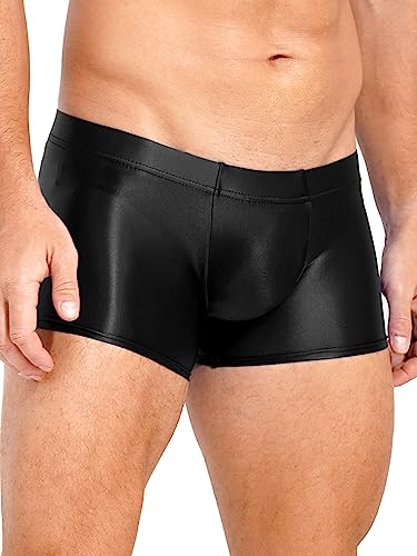 ACSUSS Men Glossy Oily Seamless Tight Shorts Workout Compression Sport Bottoms Swim Trunks Swimwear4
