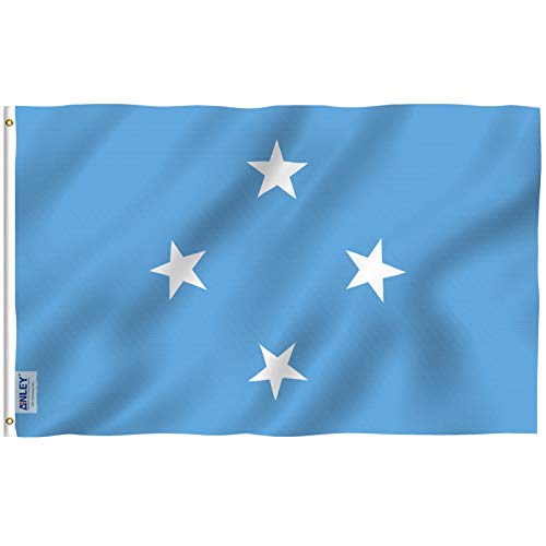 Anley Fly Breeze 3x5 Feet Micronesia Flag - Vivid Color and Fade Proof - Canvas Header and Double Stitched - Micronesian Flags Polyester with Brass Grommets 3 X 5 Ft