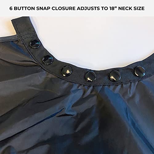 forpro low fluorine makeup cape professional mid-length beauty cape with adjustable velcro closure 27534 x 3034 black