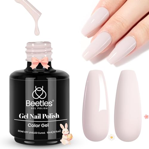 Beetles Grey Gel Nail Polish, 15ml Stone Beige Brown Cream Gel Polish, Soak Off Uv LED Lamp Cured Easter Nails Art Manicure Salon DIY Gift for Women