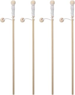 Wooden Magnet Fishing Poles Magnetic Catching Rod Tool for Kindergarten Preschool Kids 4PCS.