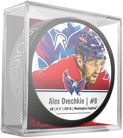 Alex Ovechkin Washington Capitals Officially Licensed Hockey Puck with Holder