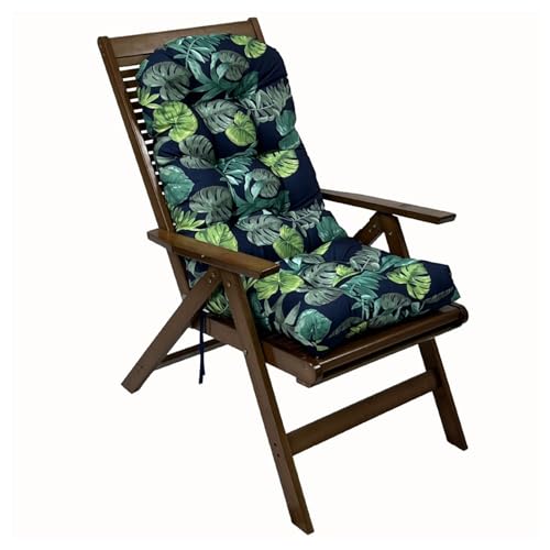 RPZVGG Cojín para Mecedora, Cojines Antideslizantes Y Cómodos para Mecedoras de Interior con Lazos, Cojines para Sillas de Patio con Respaldo Alto, Cojines para Mecedoras de Exterior(Green Leaf)