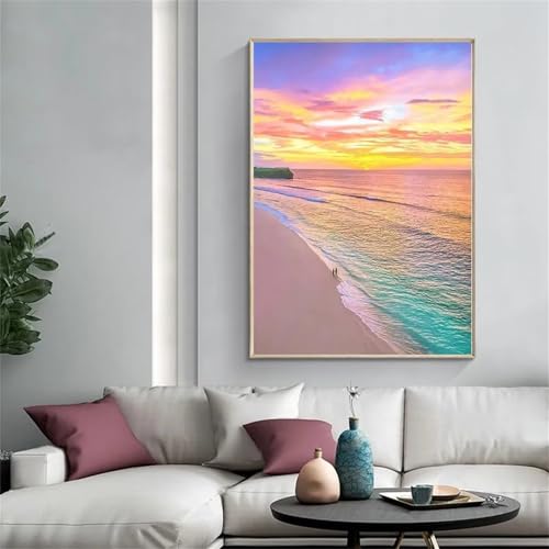 Art du Diamant Painting Kit Complet Mer Colorée Toile Géante 125x105 Strass Carrés