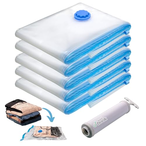 Kit 5 Saco a Vacuo com Bomba Mala Viagem Roupas Cobertor Edredom ...