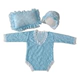 Tamaño: la ropa de fotos para recién nacidos utiliza un elegante diseño de encaje para que los bebés recién nacidos tomen fotos, agradable a la piel de tu recién nacido y fácil de vestir, talla adecuada para bebés de 0 a 2 meses
