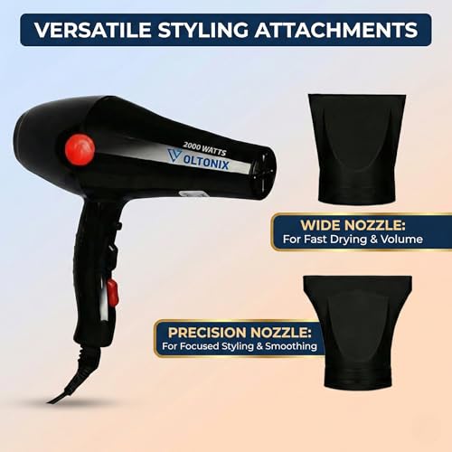 Image of Hair Dryer 2000W Professional for Women & Men - Hot & Cold Air Blow Dryer with 3 Heat & 2 Speed Settings, Salon Styling Dryer with Concentrator Nozzle, Fast Dry Lightweight Hair Dryer