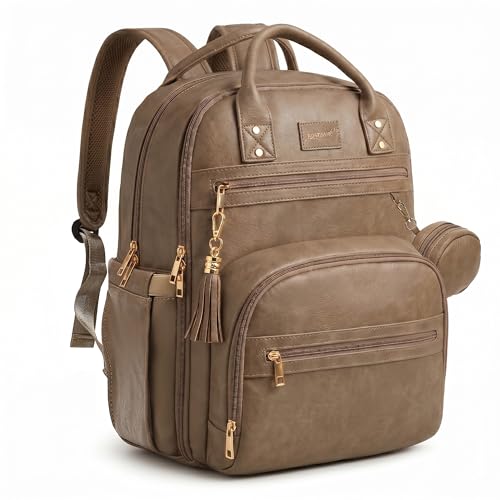 Premium Vegan Leather Diaper Bag Backpack