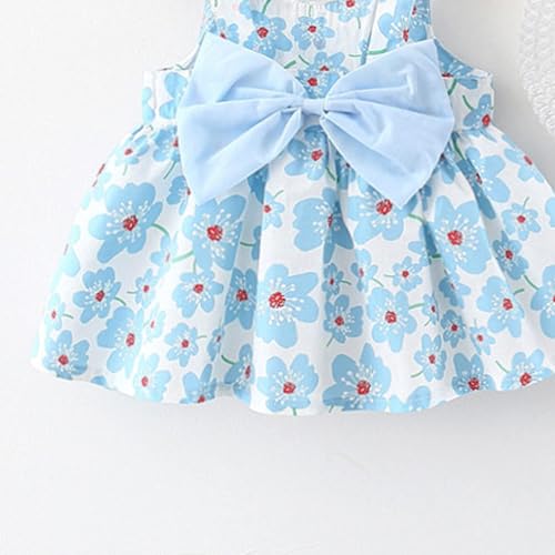 Image of Bold N Elegant Girls Cotton Sleeveless Floral Print Summer Frock Dress with Sun Hat for Preschool Girls