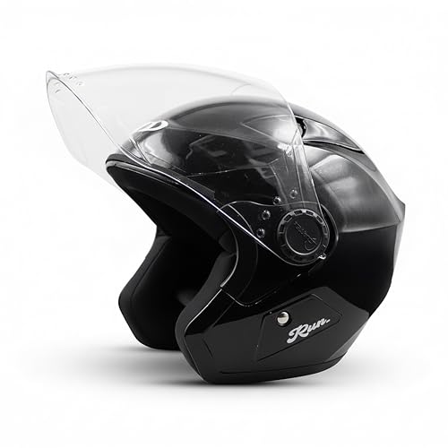 Image of Cortex Run Half Face Helmet Matt Finish with Scratch Resistant Curved Polycarbonate Visor, Hard ABS Shell Helmet for Men and Women | Clear Visor, Lightweight