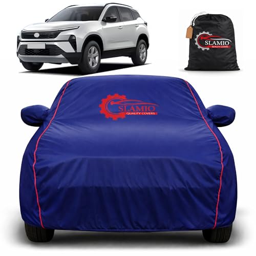 Image of Car Cover for Tata Harrier 2019-2026 | 100% Waterproof Heavy-Duty 3-Layer Car Body Cover | All-Weather Rain, UV, Sun & Dust Protection | Custom Fit | Mirror & Antenna Pockets | Navy Blue
