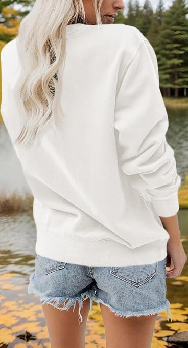 Sudadera casual de manga larga para mujer, cuello redondo, ajuste relajado — view 3