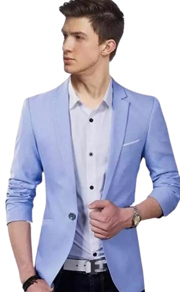 Casual, Formal, Party, Festive, Wedding Single Breasted Blazer, Blue