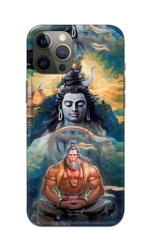Image of PRINTFIDAA Printed Hard Back Cover Case for Apple iPhone 13 Pro Back Cover (Lord Shiva and Hanuma) -112