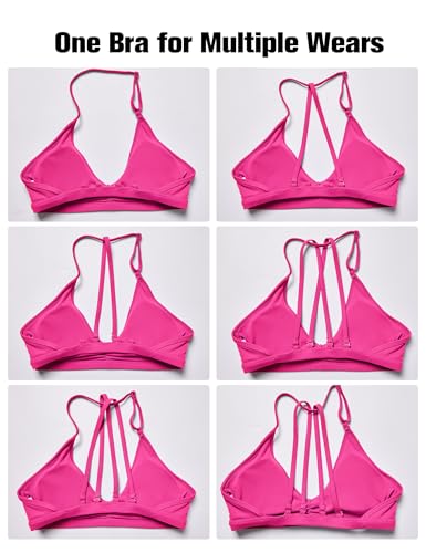Image of YEOREO CoreFlex Workout Sports Bras for Women Padded Strappy Open Back Gym Bra Light Impact Criss Cross Yoga Crop Top
