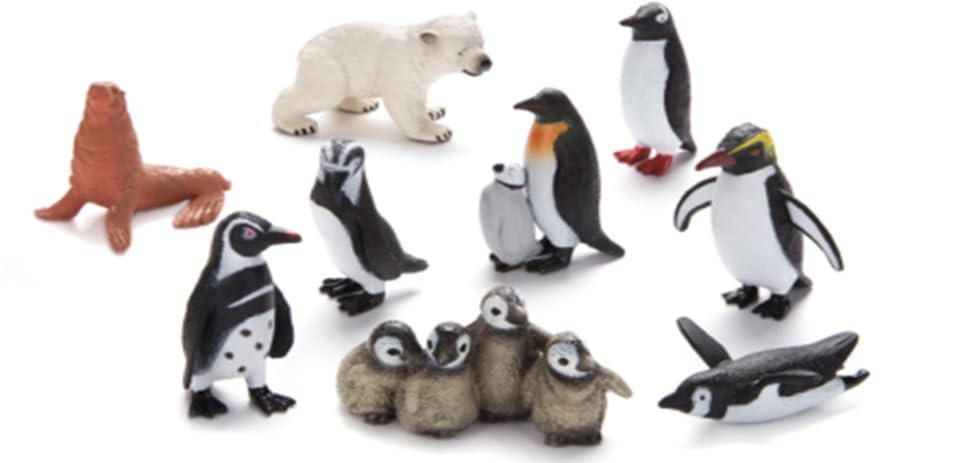 Image of Small Kids Sea & Wild Animal Toys Sets for Fun, Educational, Spark Imagination and Learning (Multi Choice Sets) (Penguins) 9pcs