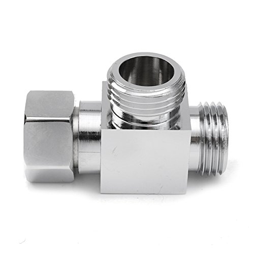 1/2" Brass Chrome 3 Way Diverter, Hose Fitting Tee, T Shape Adapter Connector For Angle Valve Hose, Bath Shower Arm, Toilet Bidet Sprayer Faucet #TOP7