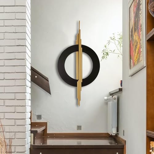 JFUJFU Large Black & Gold 3d Metal Wall Art with Geometric Round for Home - Image 4