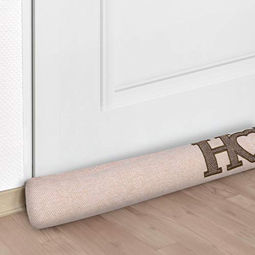 Beautissu Zugluftstopper 100 cm lang Tuuli - 1,1 kg Windstopper als Türvorleger, Haustür Rolle und Kälteschutz Luftstopper - Luftzugstopper Home Zugluft Stopper in Natur
