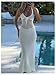 Milumia Women's Hollow Out Tie Backless Halter Beach Dress Sexy Deep V Neck Knitted Maxi Dresses White Small