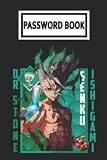 Password Book: Dr. Stone Anime Manga Senku Ishigami Green Password Organizer with Alphabetical Tabs. Internet Login, Web Address & Usernames Keeper Journal Logbook for Home or Office